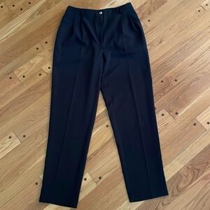 Vintage Haley Solid Black Golf Pants Trousers Front Pleats Women 12 Made USA 31"